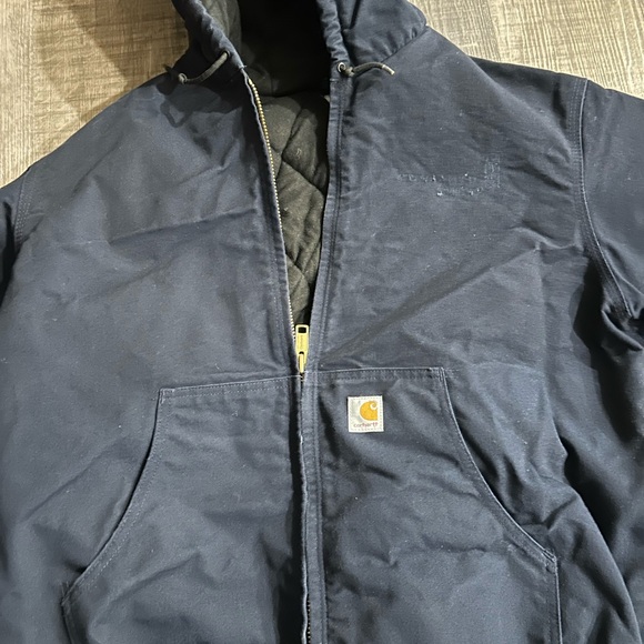 Men’s XL Carhartt Workwear Navy Blue Coat - Picture 5 of 6